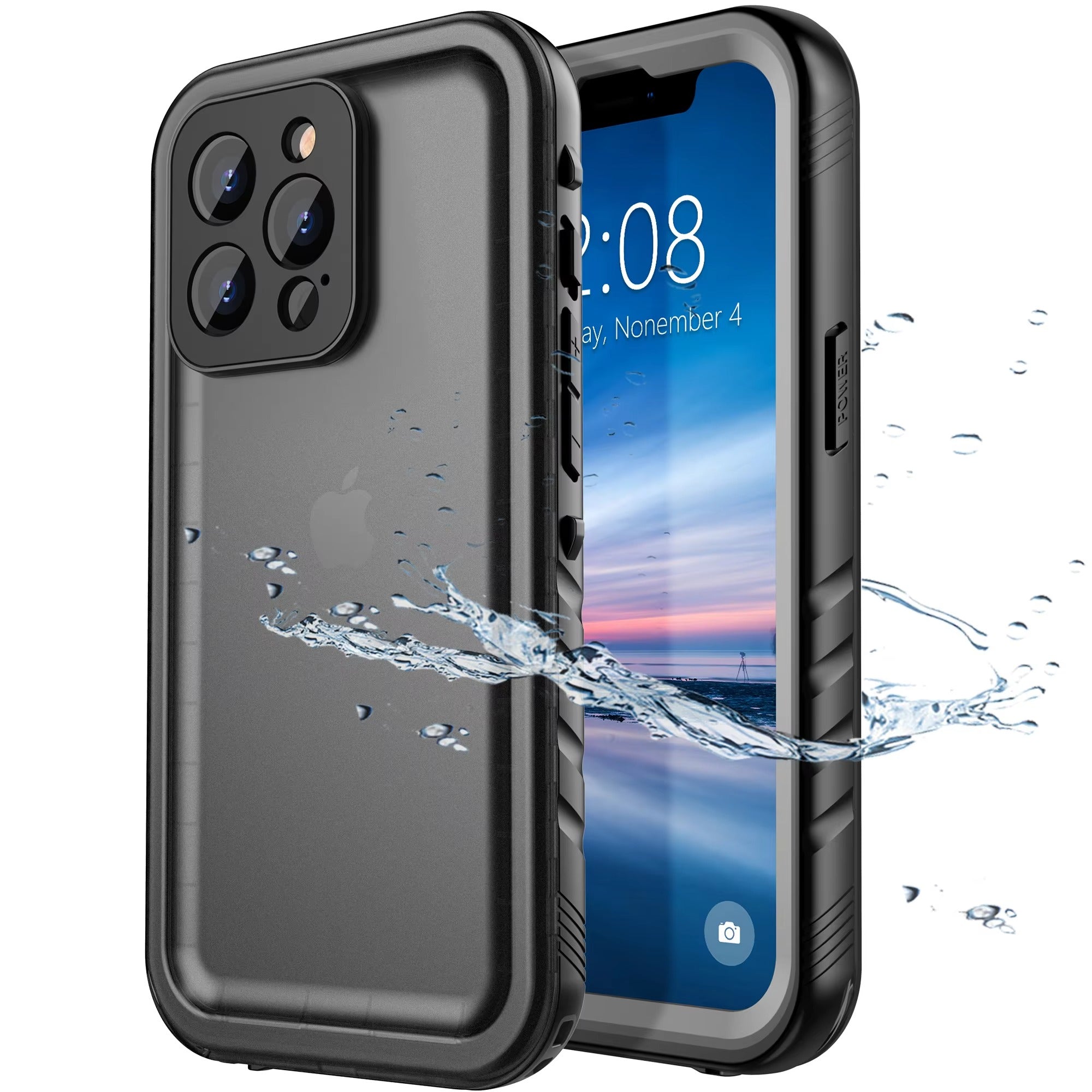 Premium-Hülle für Apple iPhone, MagSafe-kompatibel, Kameraobjektiv- und Bildschirmschutz, ultradünne, stoßfeste, magnetische Rundum-Schutzhülle mit wasserdichtem Band zum Tauchen