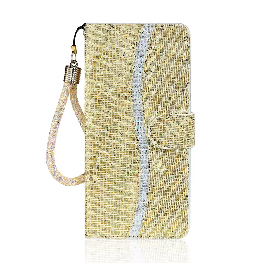 Luxury Apple iPhone Case, MagSafe Compatible, Camera Lens and Screen Protection, Ultra Thin, Shockproof, Magnetic, Full All Around Protection, Glitter Wallet Strap Cover