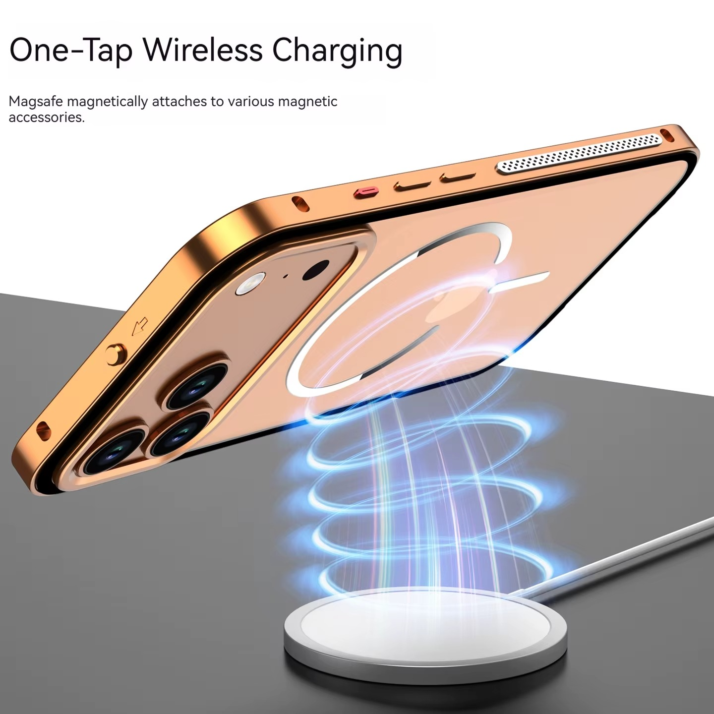 Premium Aluminum Alloy Frame iPhone Case – MagSafe Compatible Magnetic Protective Cover with Frosted Matte Back and Raised Camera Lens Guard