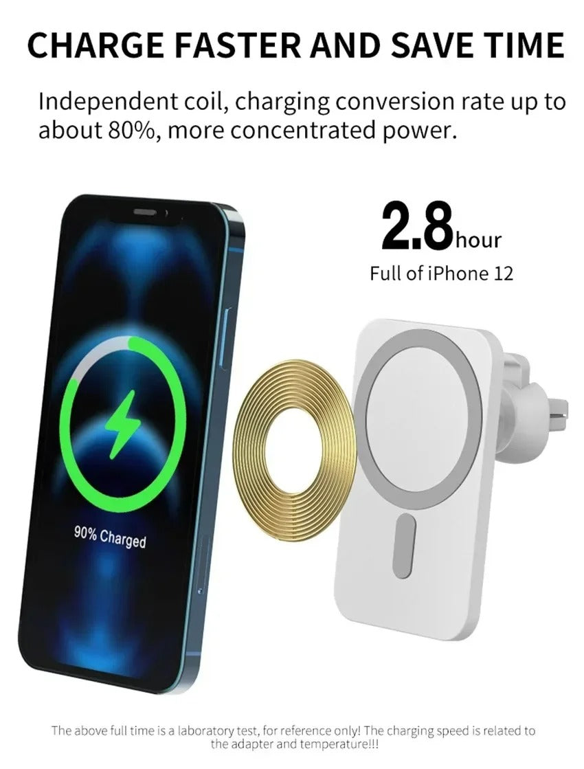 Premium 30W Magnetic Wireless Car Charger – Fast Charging Phone Mount for Air Vent, MagSafe Compatible, Auto-Align, 360° Adjustable Holder