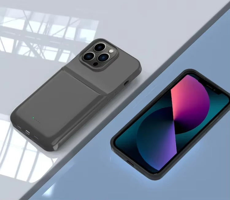Hochwertige Apple iPhone-Hülle, MagSafe-kompatibel, Kameraobjektiv- und Bildschirmschutz, ultradünne, stoßfeste, magnetische Rundum-Schutzhülle mit 5000 mAh 10000 mAh Powerbank