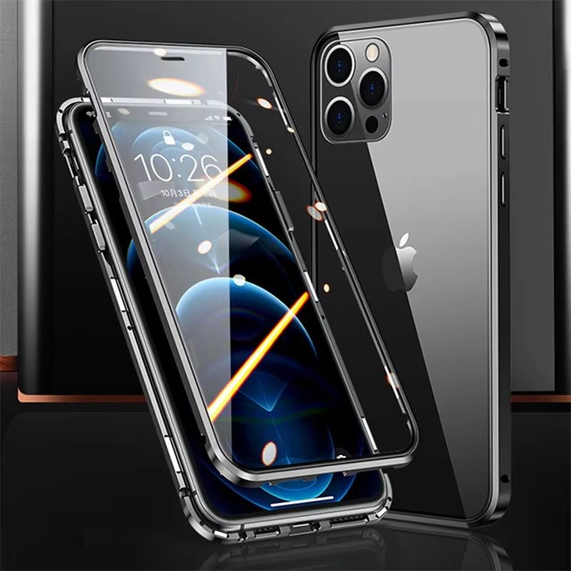 Premium Apple iPhone Case MagSafe Compatible, Camera Lens & Screen  Protection Cover with Double Glass Snap Lock