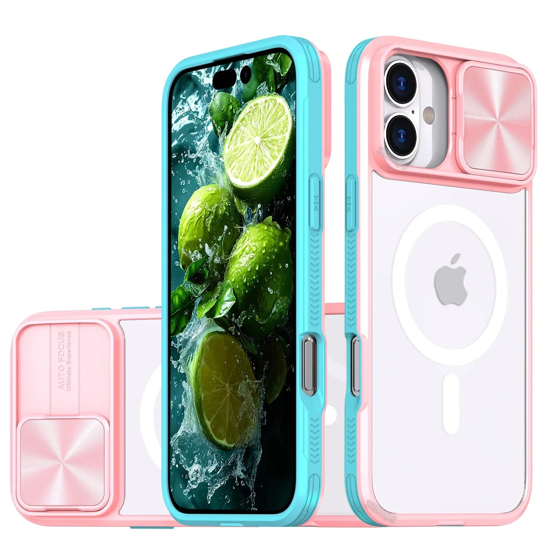 Premium Apple iPhone Case MagSafe Compatible, Camera Lens & Screen Protection,  Cover with Slide Lens & Clear Acrylic Back