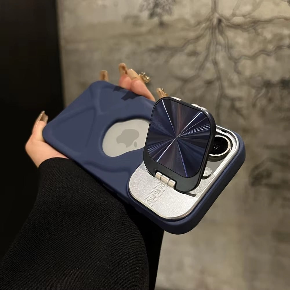 Luxury Apple iPhone Case  Ultra Thin Shockproof Magnetic Full All Around Protection Cover with Matte Bracket & Logo Window