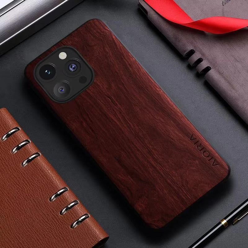Luxury Apple iPhone Case, MagSafe Compatible, Camera Lens and Screen Protection, Ultra Thin, Shockproof, Magnetic, Full All Around Protection, Bamboo Leather Cover