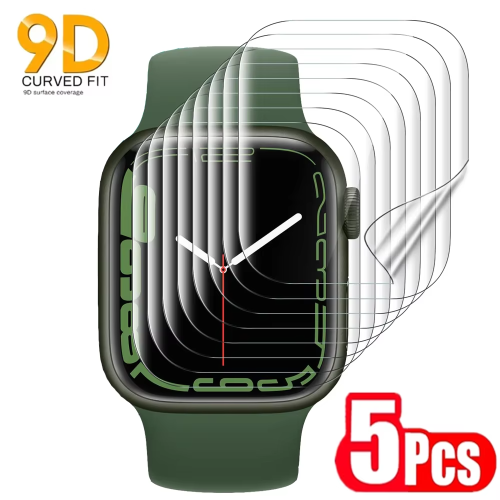 Ultra-Thin Hydrogel Screen Protector for Apple Watch – Edge-to-Edge Flexible Film, Anti-Scratch, Bubble-Free, HD Clarity, Water & Dust Resistant, Not Glass