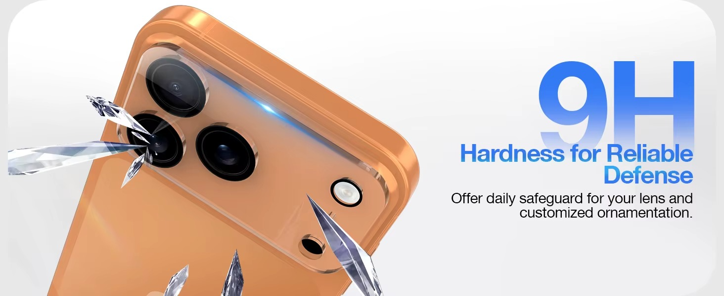 Premium Camera Lens Protector – 9H Tempered Glass Lens Cover with Scratch Resistance, Drop Protection, Ultra-Clear Transparency and Precision Camera Fit