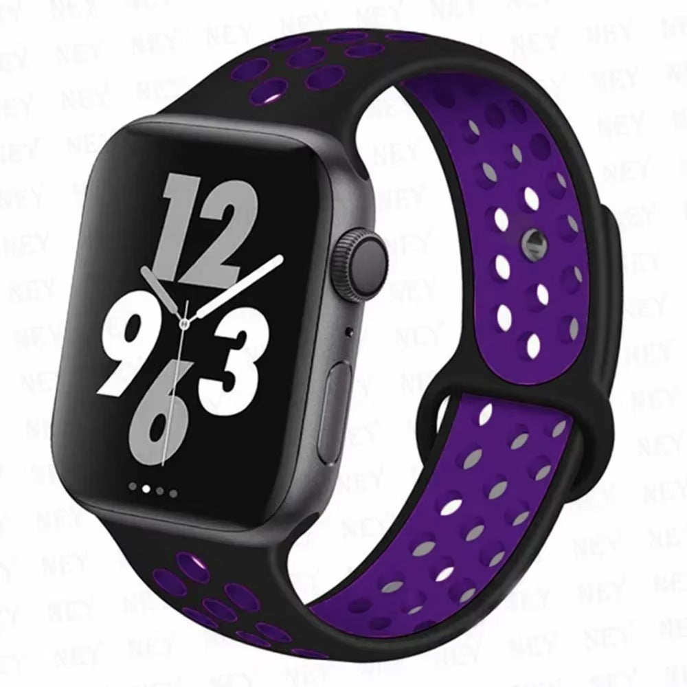 Colorful Silicone Sport Watch Band – Soft Replacement Strap with Stainless Steel Buckle, Compatible with 38mm to 49mm Smartwatches