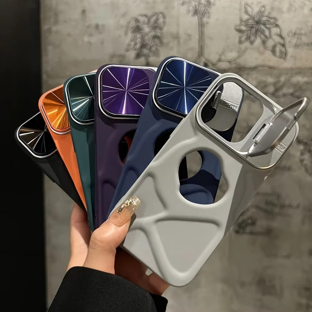 Luxury Apple iPhone Case  Ultra Thin Shockproof Magnetic Full All Around Protection Cover with Matte Bracket & Logo Window