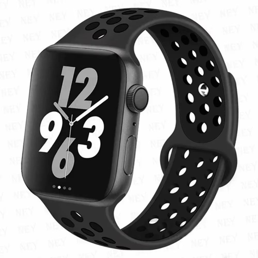 Colorful Silicone Sport Watch Band – Soft Replacement Strap with Stainless Steel Buckle, Compatible with 38mm to 49mm Smartwatches