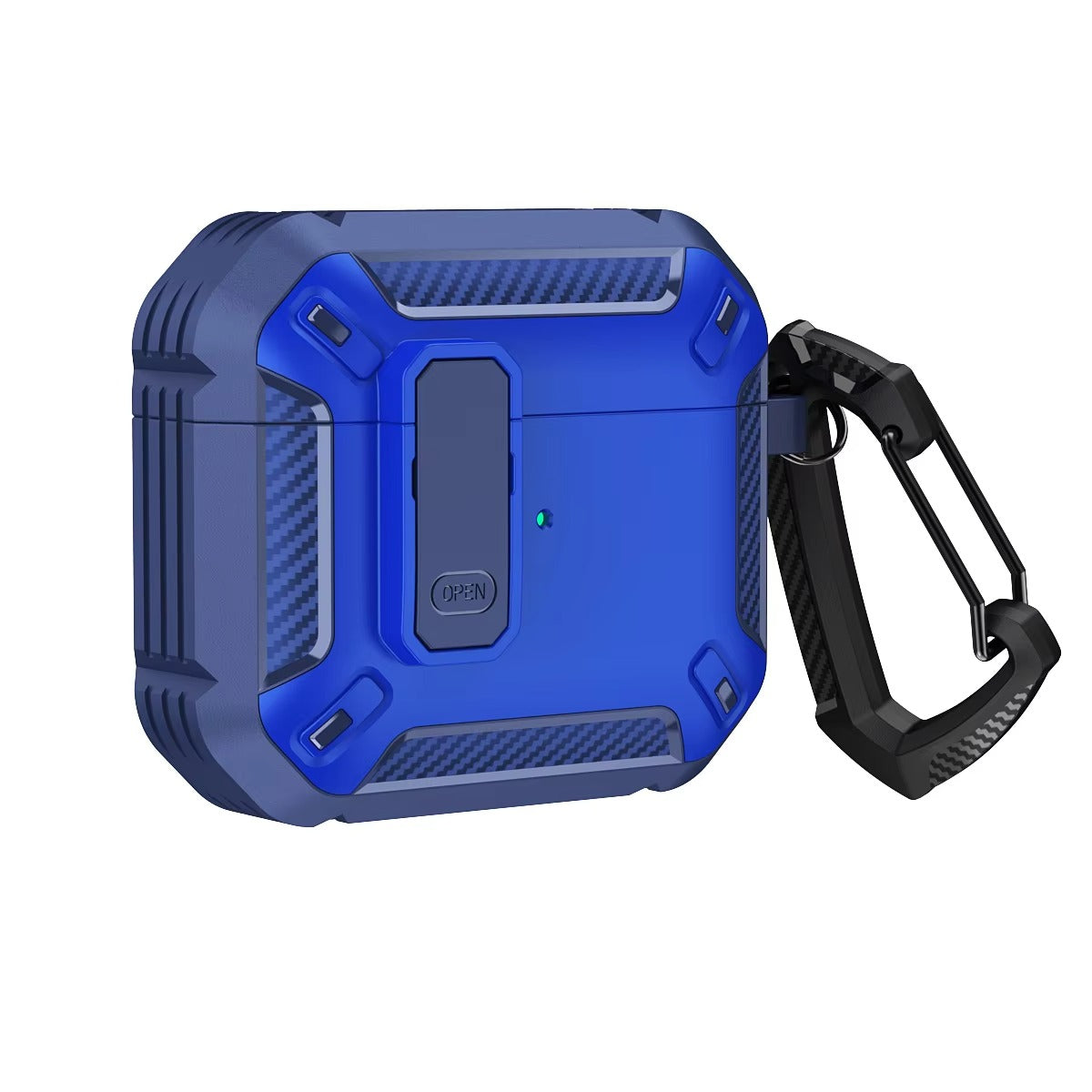 Premium Carbon Fiber AirPods Case Cover – Shockproof TPU Hard Shell with Secure Lock, Keychain, Wireless Charging Compatible for AirPods Pro 2, 3, 2, 1 & 4