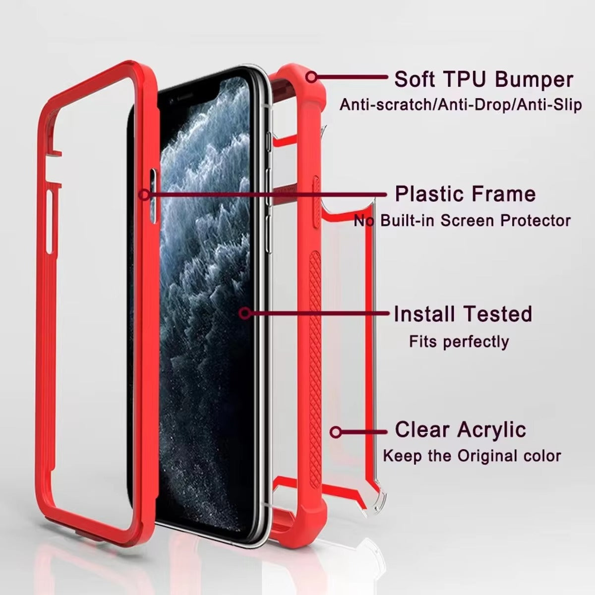 Robust Apple iPhone Case, MagSafe Compatible, Camera Lens & Screen Protection, Ultra Thin, Shockproof, Magnetic Full All Around Cover – Rugged Hybrid TPU Case with Transparent Silicone Back & Hard PC Bumper Frame