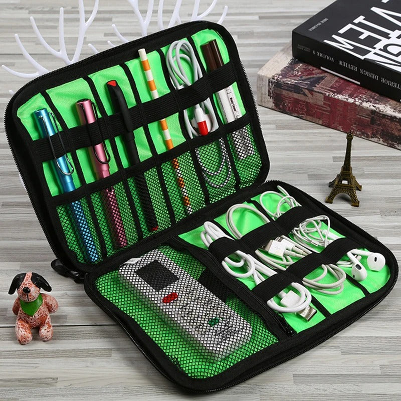Premium Waterproof Travel Organizer Bag for Laptop Accessories – Compact Storage Case for External Hard Drive, Chargers, Cables, Headphones, SD Cards, U-Disk, Power Bank