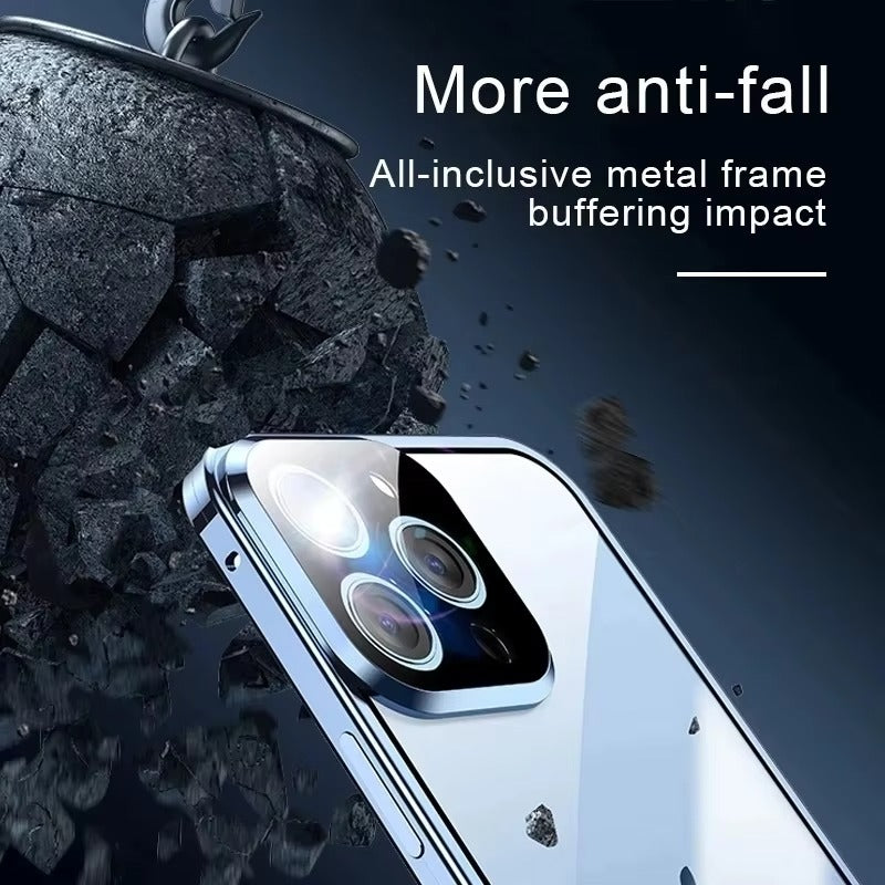 Premium Apple iPhone Case MagSafe Compatible, Camera Lens & Screen  Protection Cover with Double Glass Snap Lock