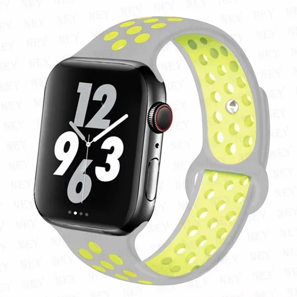 Colorful Silicone Sport Watch Band – Soft Replacement Strap with Stainless Steel Buckle, Compatible with 38mm to 49mm Smartwatches