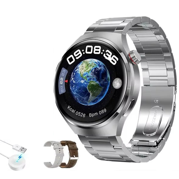 Premium AMOLED GPS Smart Watch – 1.46" HD Display, Bluetooth Calling, Fitness Tracker, IP68 Waterproof, Heart Rate & Sleep Monitor, NFC, Wireless Charging