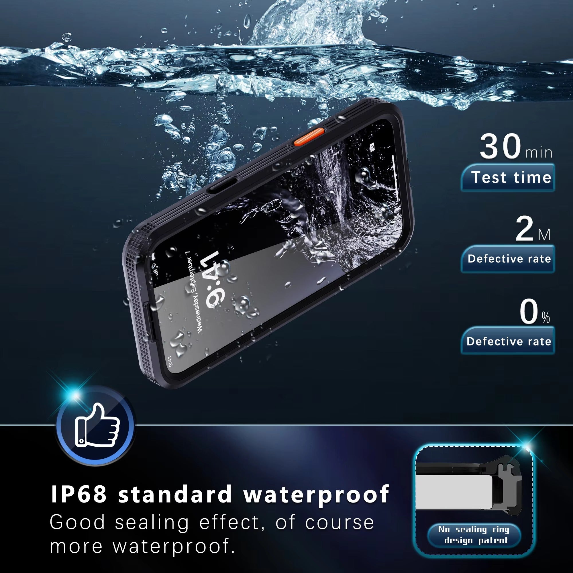 Luxury Apple iPhone Case MagSafe Compatible, Camera Lens & Screen Protection, Ultra Thin Shockproof Magnetic Full All Around Protection Cover with IP68 Clear Diving Design