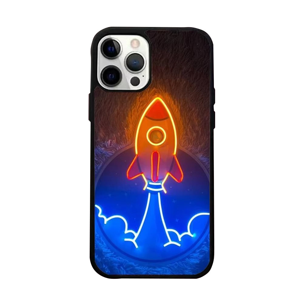 Premium Apple iPhone Case, MagSafe Compatible, Camera Lens and Screen Protection, Ultra Thin, Shockproof, Magnetic, Full All Around Protection, Neon Light Black Cover