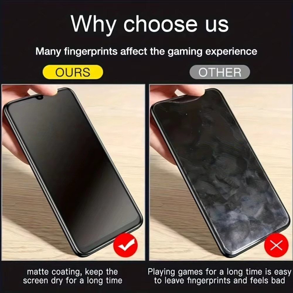 Premium Matte Privacy Screen Protector for iPhone – Anti-Spy Tempered Glass with Oleophobic Coating, Anti-Glare Protection and Easy Installation Frame