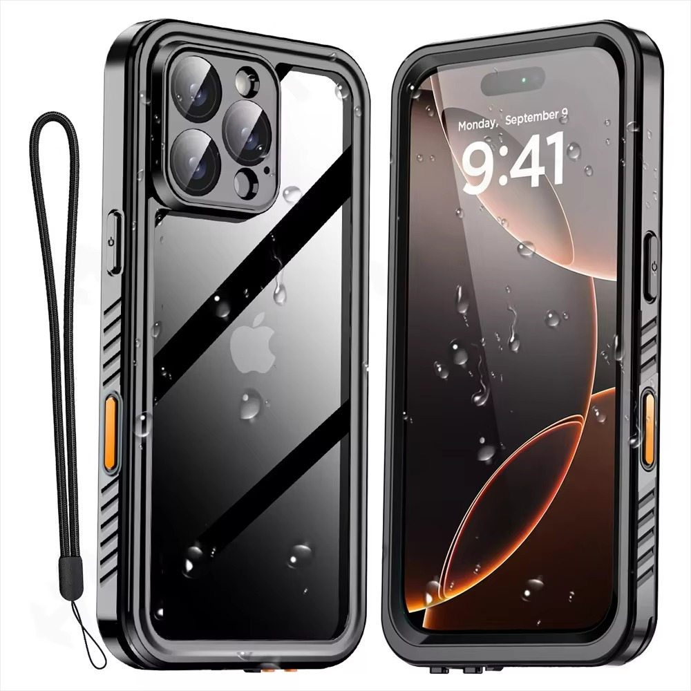 Luxury Apple iPhone Case MagSafe Compatible, Camera Lens & Screen Protection, Ultra Thin Shockproof Magnetic Full All Around Protection Cover with IP68 Metal Underwater Design