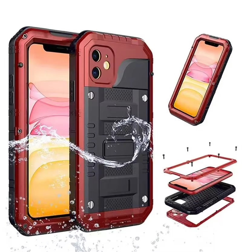 Robust Apple iPhone Case MagSafe Compatible, Camera Lens & Screen Protection, Cover with IP68 Heavy Duty Metal Armor
