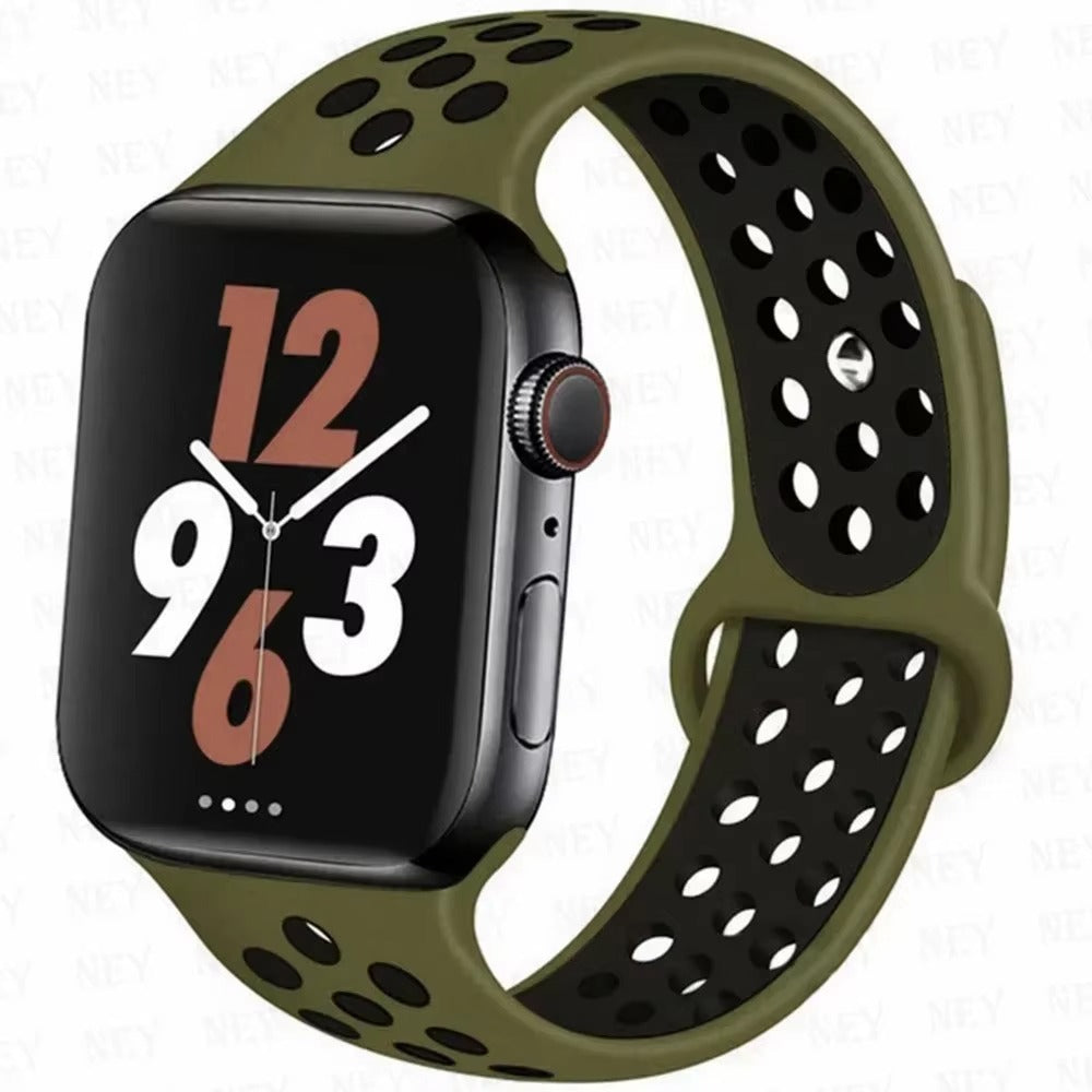 Colorful Silicone Sport Watch Band – Soft Replacement Strap with Stainless Steel Buckle, Compatible with 38mm to 49mm Smartwatches