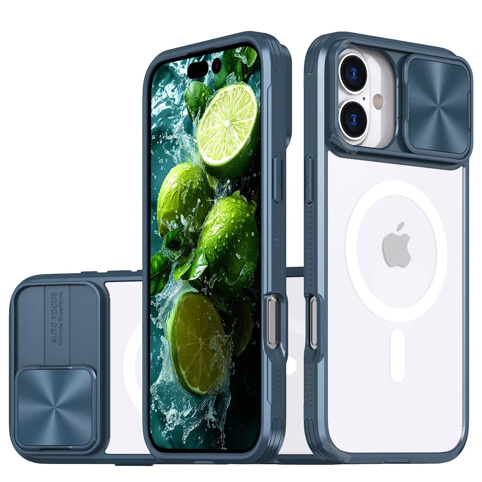 Premium Apple iPhone Case MagSafe Compatible, Camera Lens & Screen Protection,  Cover with Slide Lens & Clear Acrylic Back
