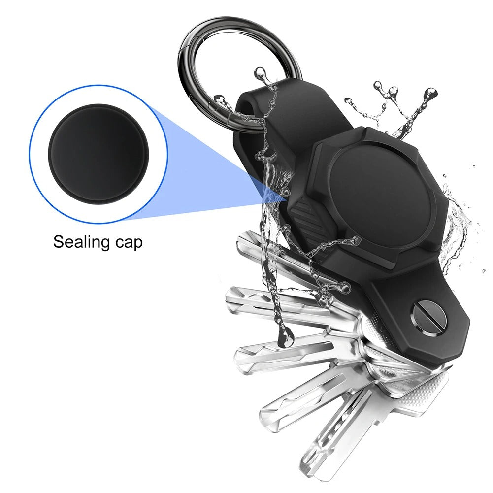 Waterproof Silicone Keychain Case for Apple AirTag – Anti-Lost Key Organizer with Screwdriver, Lightweight & Durable, Fits Up to 7 Keys