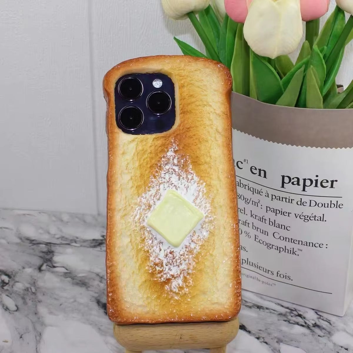 Premium Apple iPhone Case, MagSafe Compatible, Camera Lens and Screen Protection, Ultra Thin, Shockproof, Magnetic, Full All Around Protection, 3D Toast Bread Soft Cover