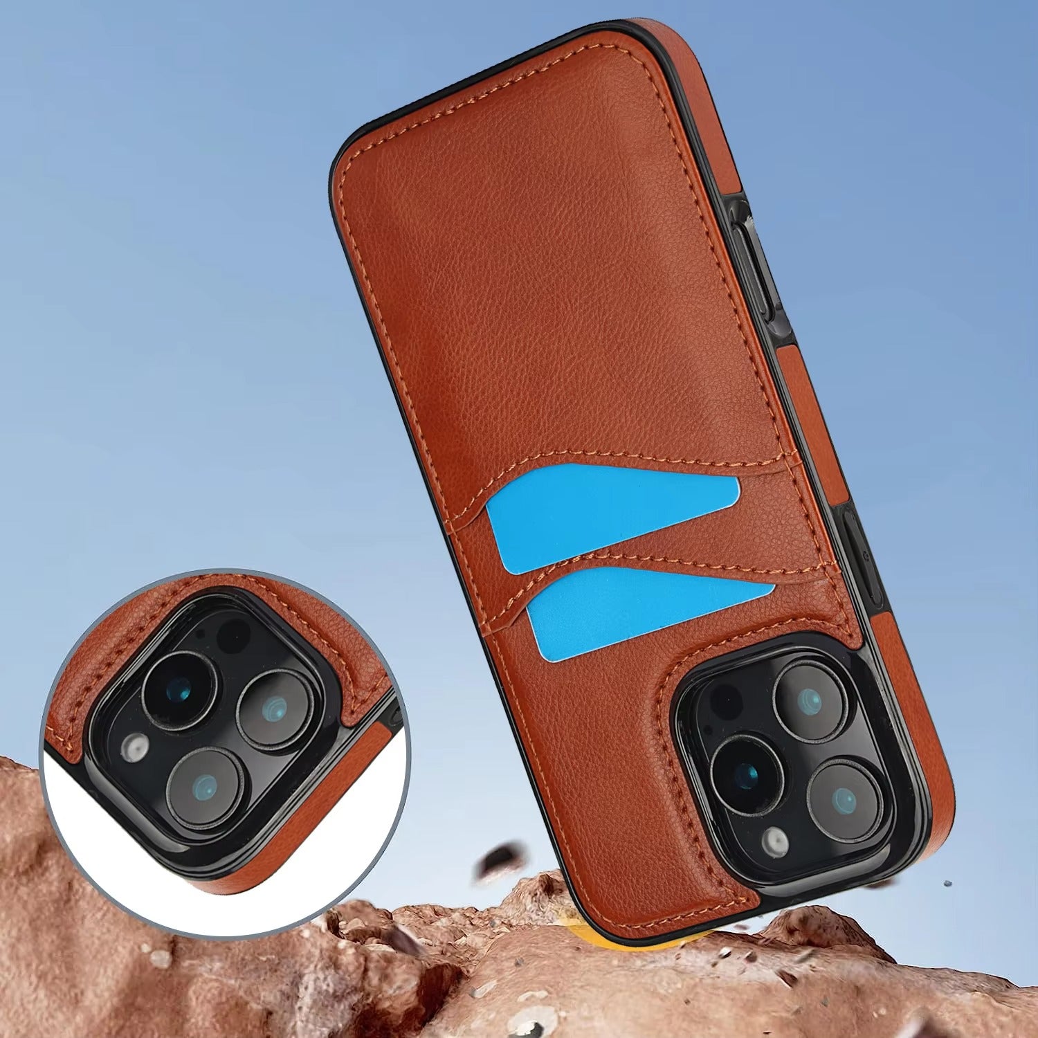 Premium Apple iPhone Case, MagSafe Compatible, Camera Lens and Screen Protection, Ultra Thin, Shockproof, Magnetic, Full All Around Protection, Leather Card Wallet Cover