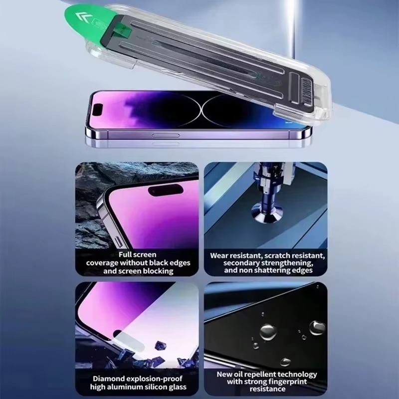 Premium Matte Privacy Screen Protector for iPhone – Anti-Spy Tempered Glass with Oleophobic Coating, Anti-Glare Protection and Easy Installation Frame