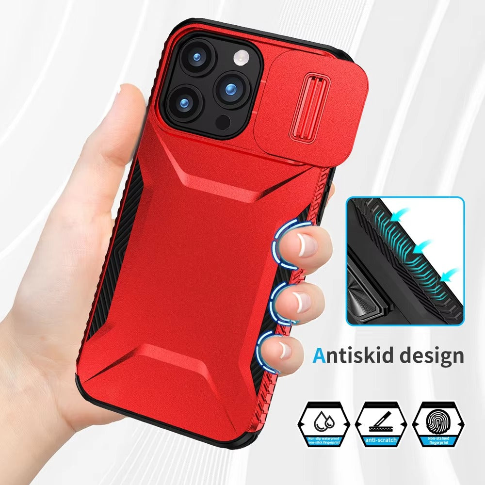 Robust Apple iPhone Case MagSafe Compatible, Camera Lens & Screen Protection, Cover with Slide Lens Armor Shell