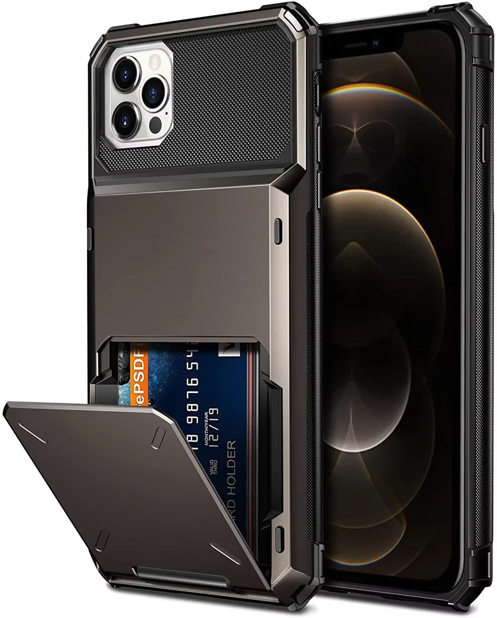 Luxury Wallet Apple iPhone Case, MagSafe Compatible Shockproof Cover with Camera Screen Protection, 4 Card Slot Holder Design