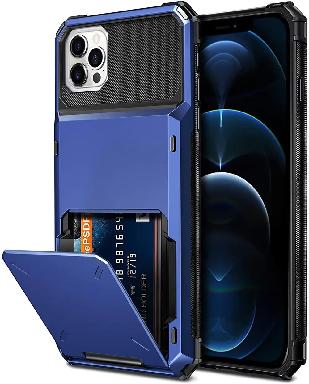 Luxury Wallet Apple iPhone Case, MagSafe Compatible Shockproof Cover with Camera Screen Protection, 4 Card Slot Holder Design