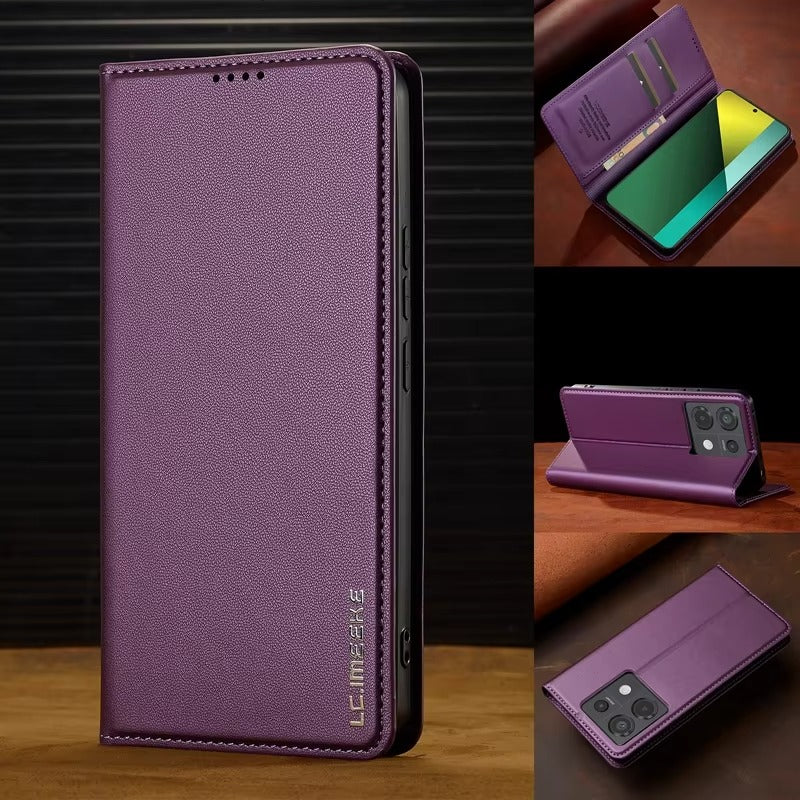 Luxury Apple iPhone Case, MagSafe Compatible, Camera Lens and Screen Protection, Ultra Thin, Shockproof, Magnetic, Full All Around Protection, Leather Flip Magnetic Cover
