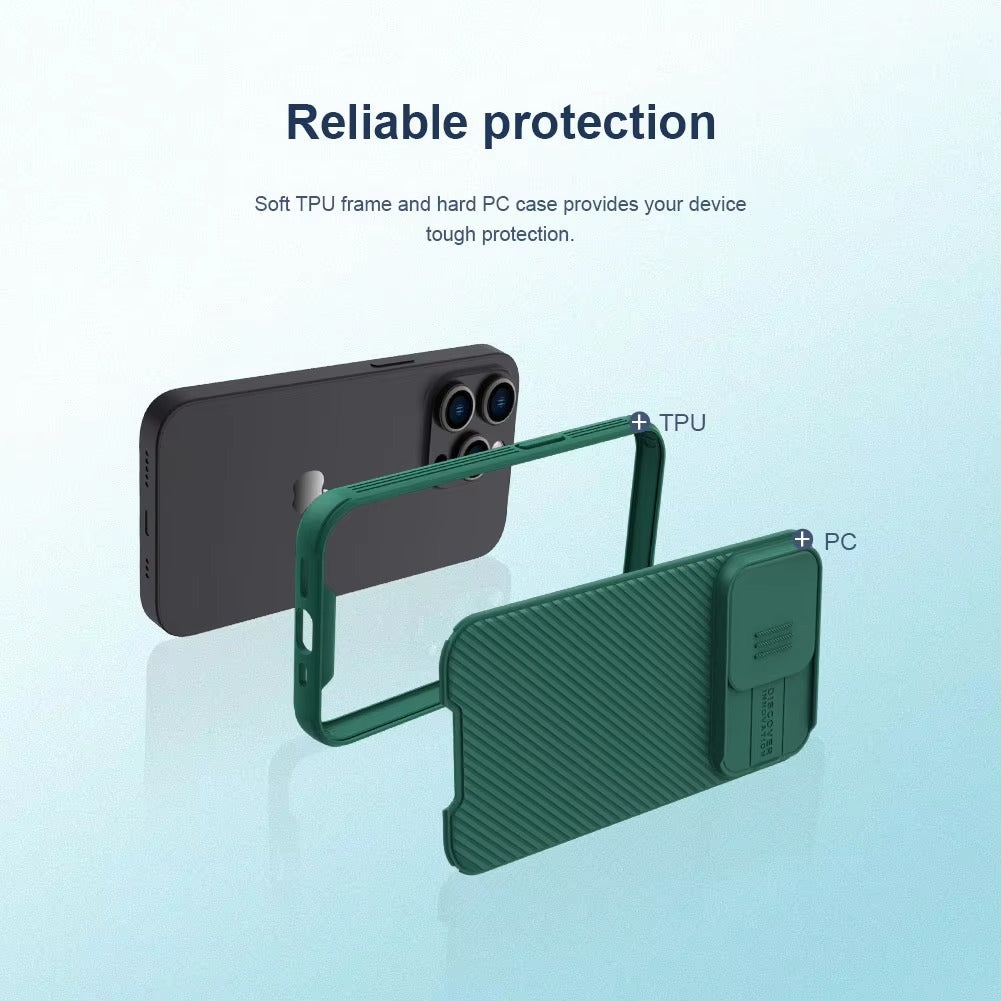 Premium Apple iPhone Case  Ultra Thin Shockproof Magnetic Full All Around Protection Cover with Slide Camera Stand Bracket