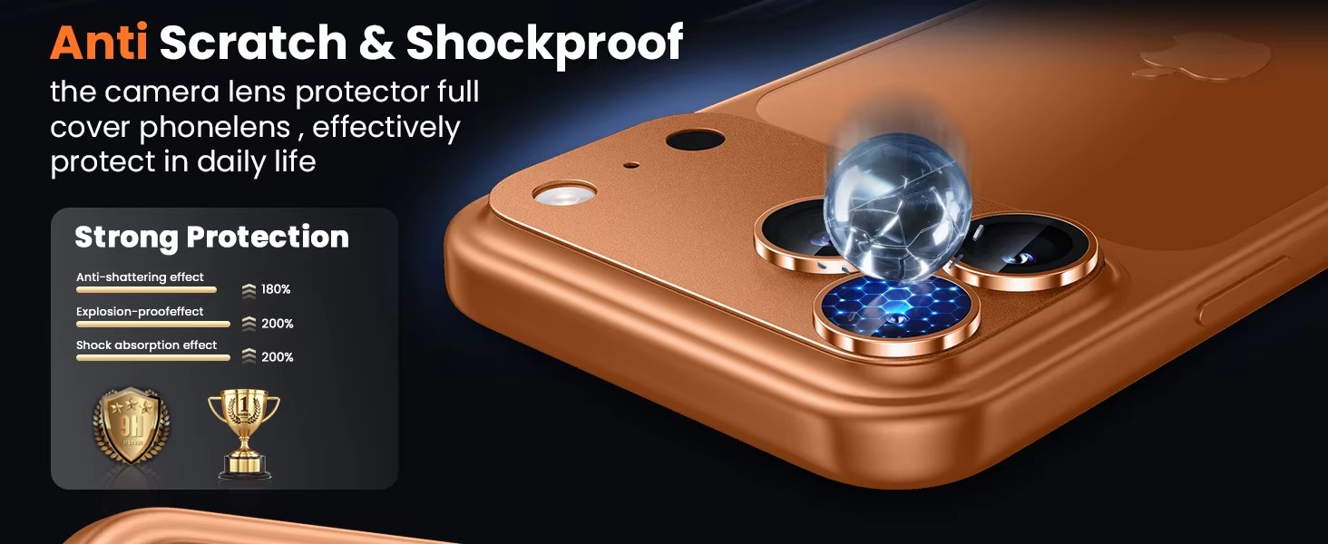 Premium Military Grade Camera Lens Protector – Shatterproof Alloy and Tempered Glass Lens Ring Cover with Scratch Resistance, Shock Protection and Precision Fit