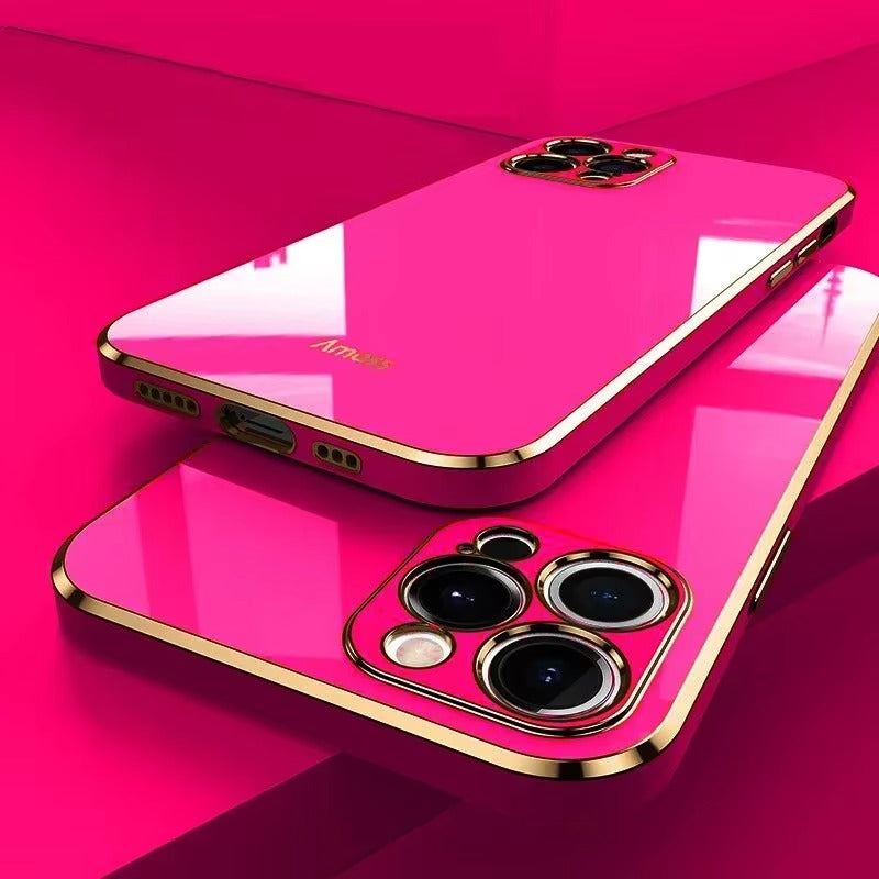 Luxury Glossy Silicone Apple iPhone Case, MagSafe Compatible, Ultra Thin Magnetic Shockproof Full Protection Cover