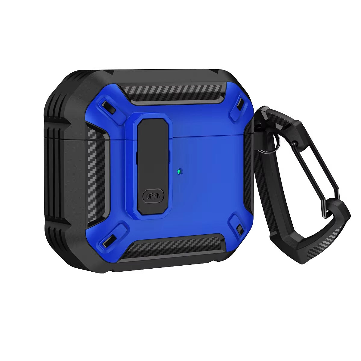 Premium Carbon Fiber AirPods Case Cover – Shockproof TPU Hard Shell with Secure Lock, Keychain, Wireless Charging Compatible for AirPods Pro 2, 3, 2, 1 & 4