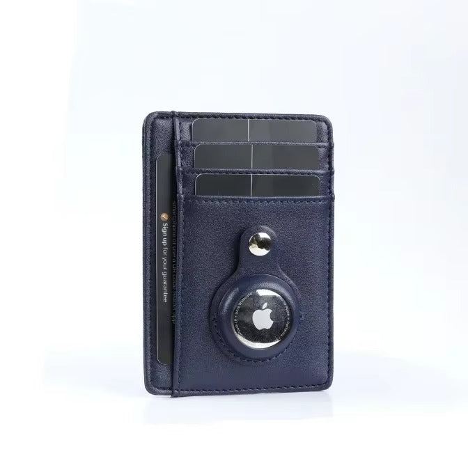 Premium Leather Airtag Wallet – Slim Anti-Lost Card Holder with GPS Tracker Slot, RFID Blocking, Scratch-Resistant Case for Men & Women