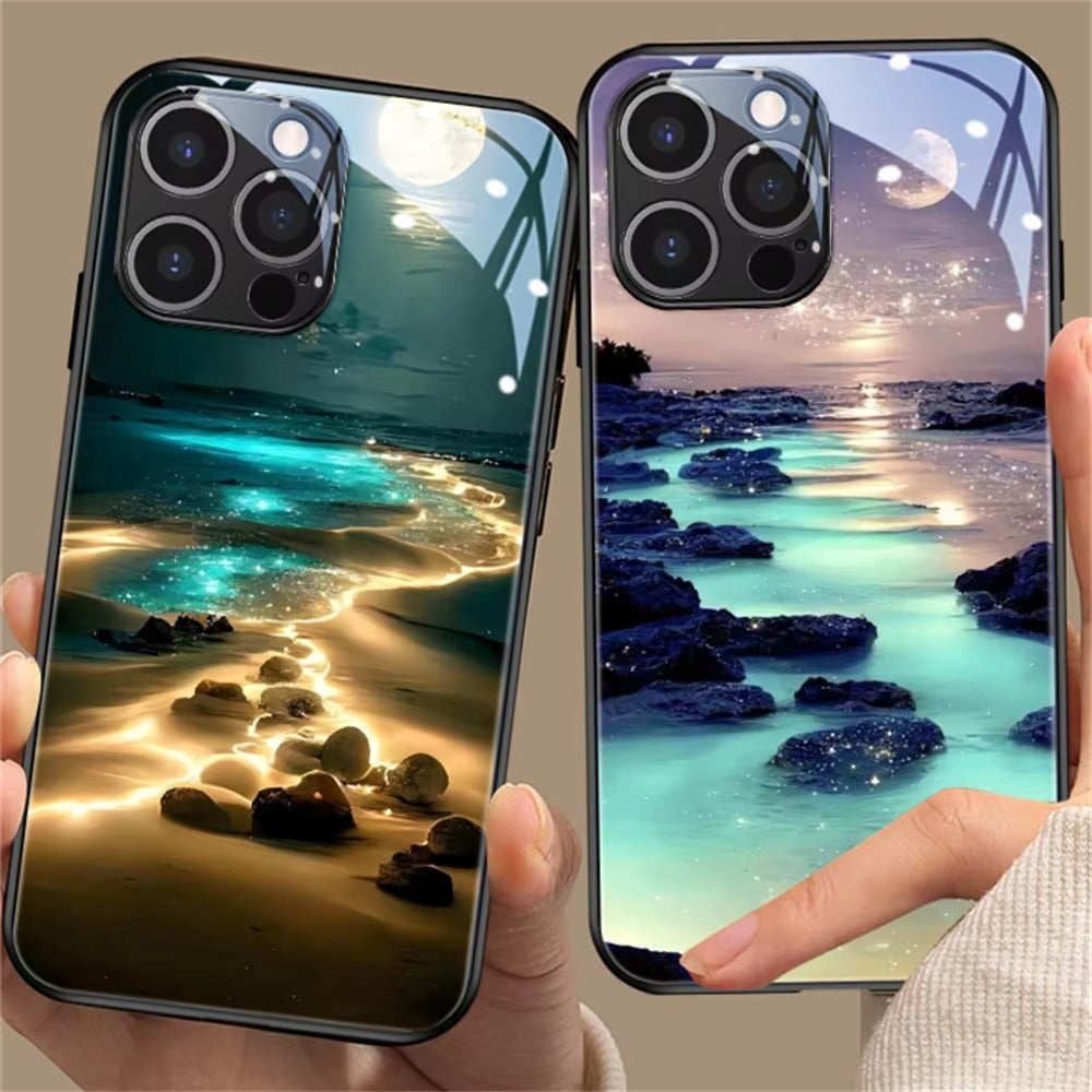 Premium Apple iPhone Case, MagSafe Compatible, Camera Lens and Screen Protection, Ultra Thin, Shockproof, Magnetic, Full All Around Protection, Galaxy LED Glass Cover
