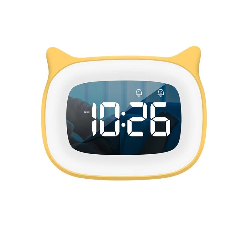 Premium Rechargeable LED Alarm Clock for iPhone Users – Touch Control Night Light,  Always-On Display, 12/24H Music Desk Clock