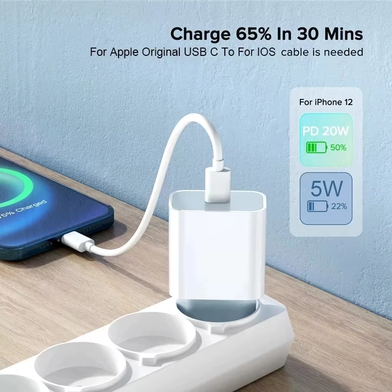 Premium 20W USB-C PD Fast Charger – Compact Power Adapter with Power Delivery Quick Charging, Safe Charging Protection and Reliable Power Output