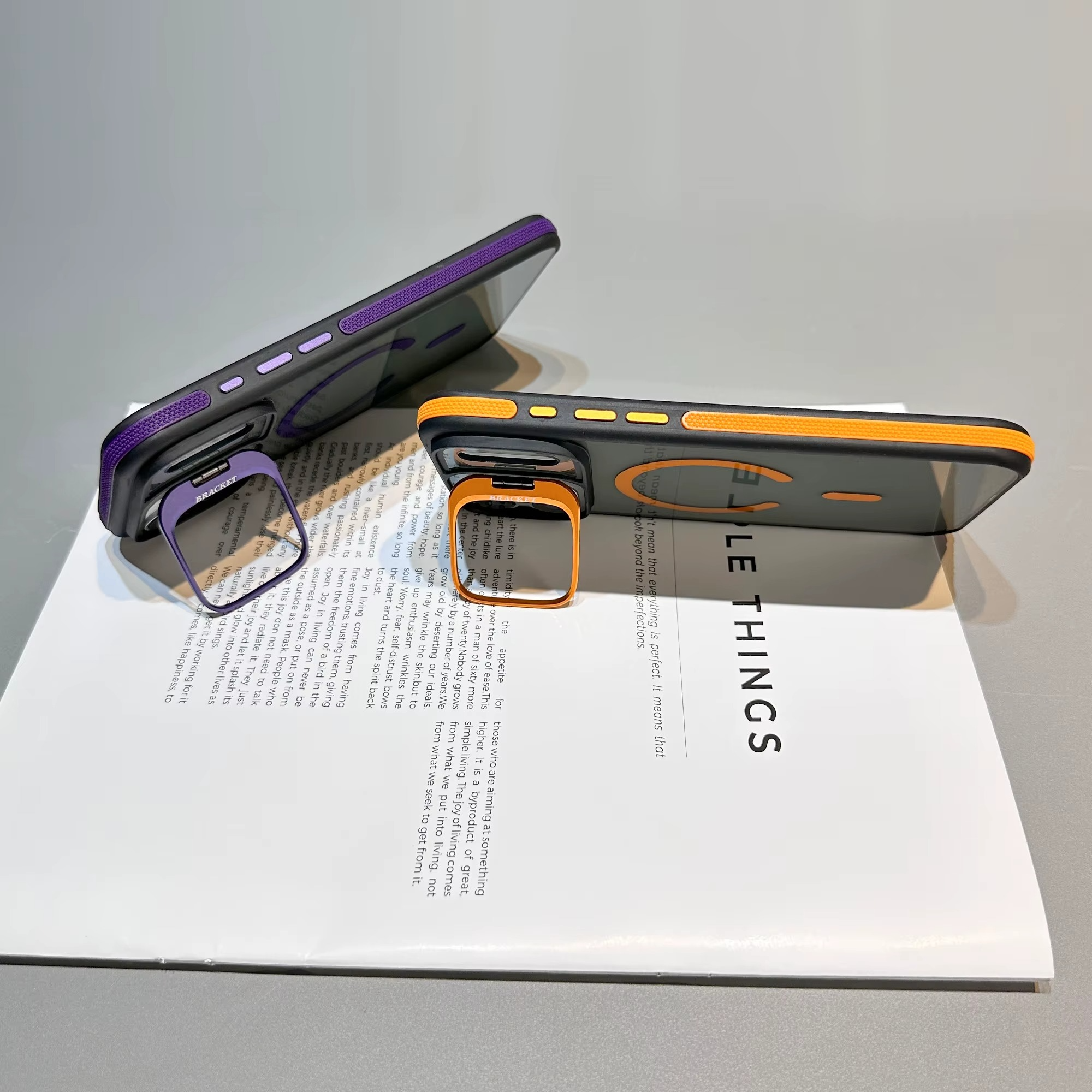 Luxury Matte Transparent iPhone Case – MagSafe Compatible Magnetic Cover with Built-in Kickstand, Shockproof Protection and Camera Lens Guard