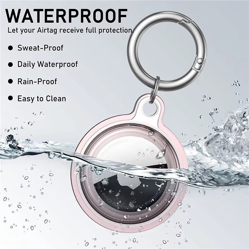 Premium Transparent Waterproof TPU AirTag Case – Full Protective Shell with Anti-Lost Keychain, Shockproof Pet Collar Tracker Cover