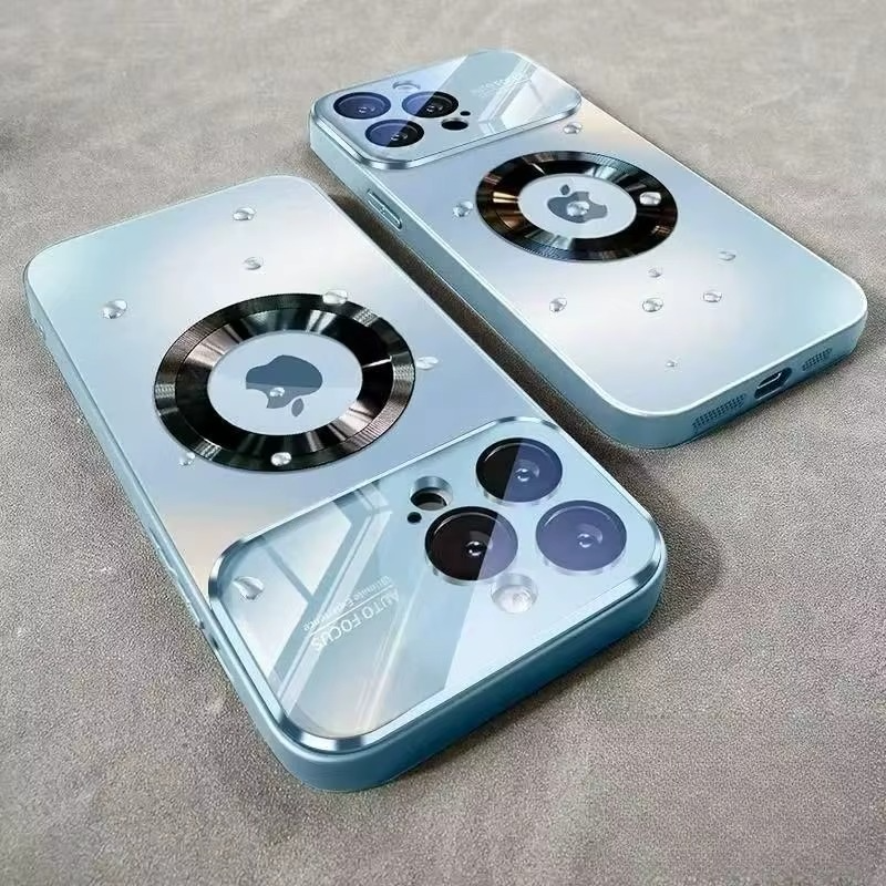 Luxury Glass MagSafe iPhone Case - Magnetic Wireless Charging, Camera Lens Protection, Shockproof Design | Case for iPhone