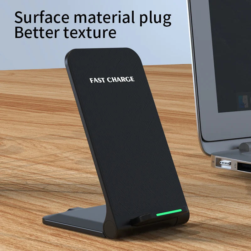 Premium 100W Wireless Charger Stand Fast Charging Station Pad for Apple iPhone, iOS, Android Smartphones – Type-C, Qi Dock, Dual Coil, Safety Features