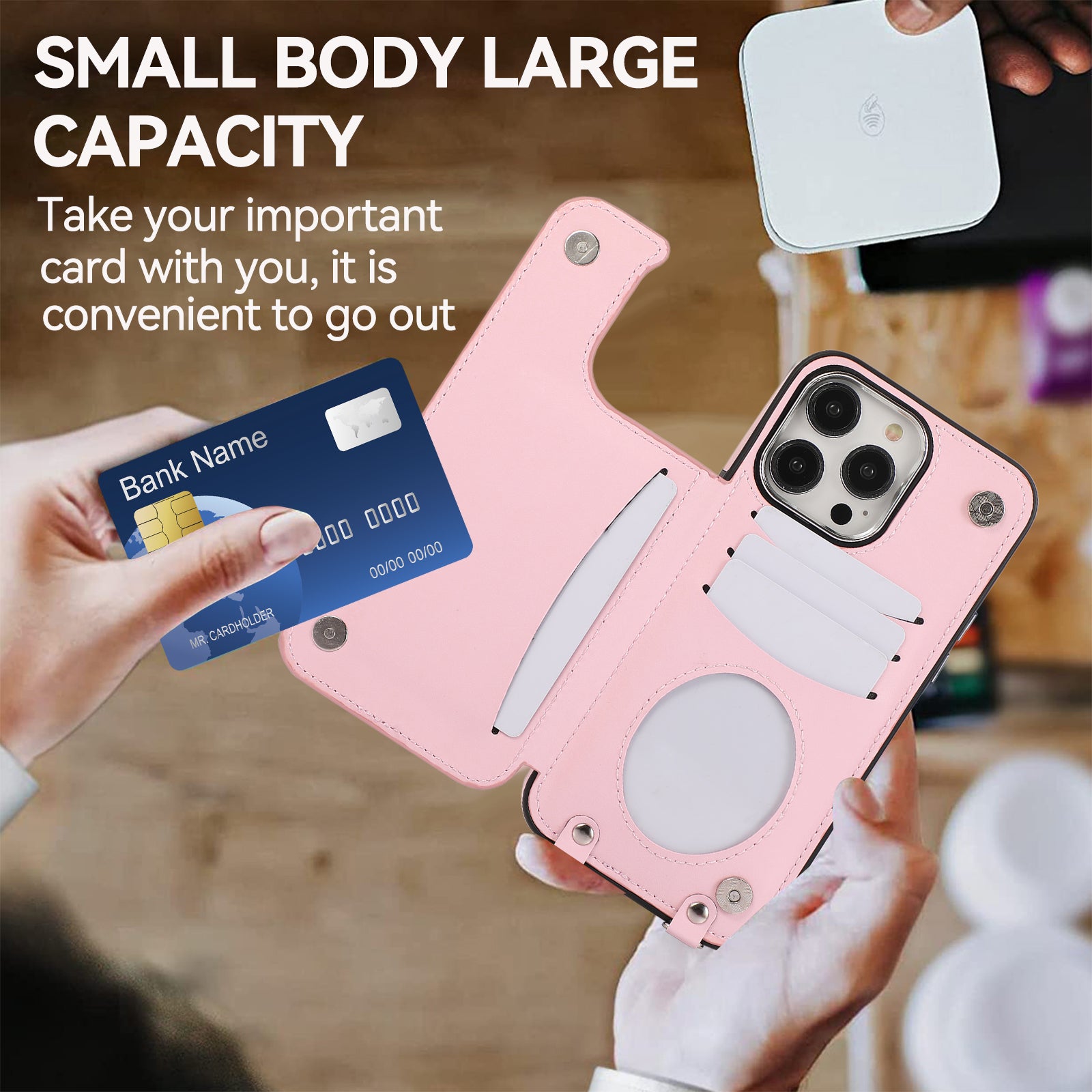 Luxury Crossbody RFID Leather Wallet iPhone Case – Card Slot, Ring Holder, Double Buckle, Lanyard Bag Cover, Magnetic Closure