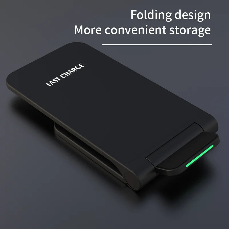 Premium 100W Wireless Charger Stand Fast Charging Station Pad for Apple iPhone, iOS, Android Smartphones – Type-C, Qi Dock, Dual Coil, Safety Features