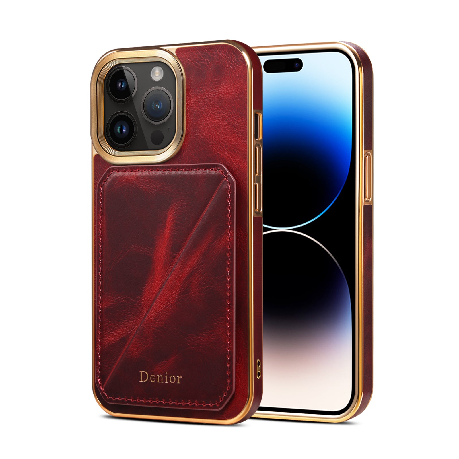 Luxury Cowhide Leather Wallet iPhone Case – Magnetic Card Holder, Plating Shell, Shockproof Protection, Premium Design for iPhone Models